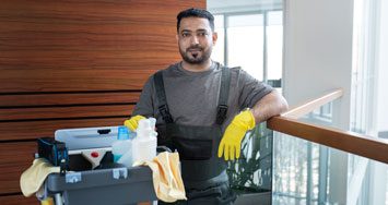 Same Day Service Man Ready For Cleaning